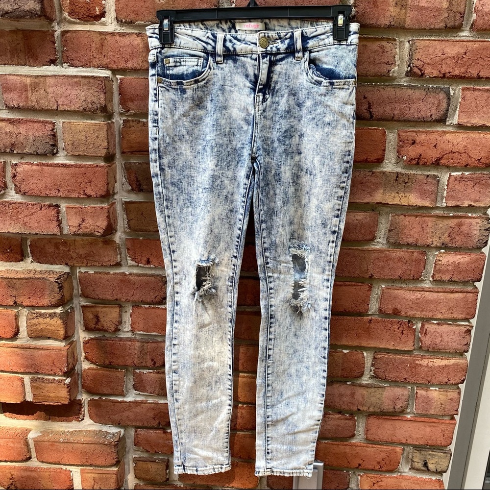 Refuge Vintage 80s Acid Washed Distressed Skinny Women's Jeans 6